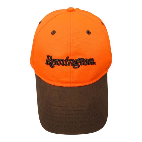 Remington Blaze Orange Strapback Cap Embroidered Trucker Baseball Hunting Hat - Picture 11 of 16